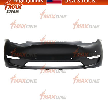Tmaxone Front Bumper Fascia Unpainted with Parking Assist Brackets for Tesla Model Y 2020-2024 1493736-S0-A - Image 1
