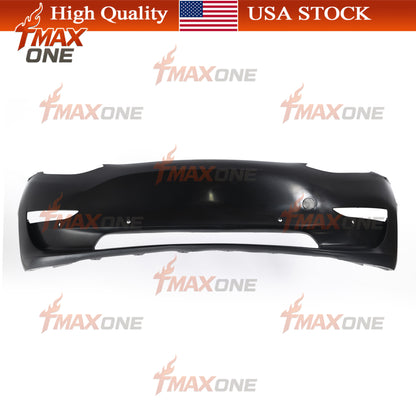 Tmaxone Front Bumper Fascia Unpainted with Parking Assist Brackets for Tesla Model 3 2017-2023 1916697-S0-A 1084168-S0-E - Image 1