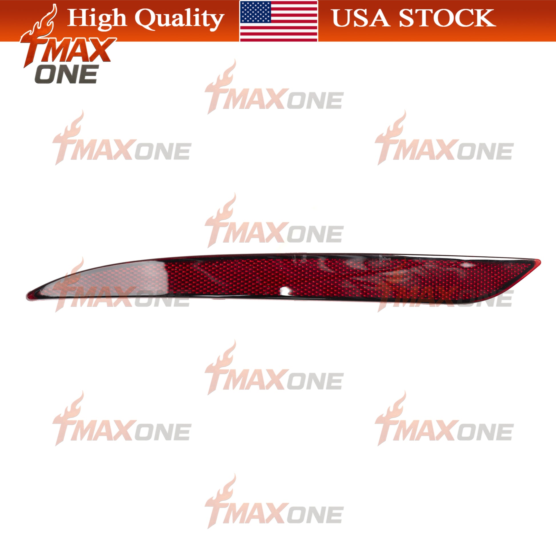 Tmaxone Rear Bumper Reflector Light Red Lens Left Driver Side for Tesla Model 3 2017-2023 1077406-00-F - Image 1